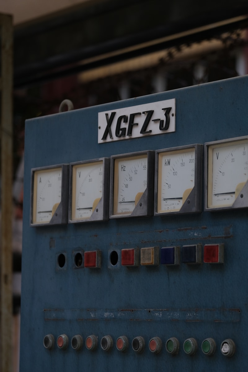 Relay control panel with gauges, meters and protection relays